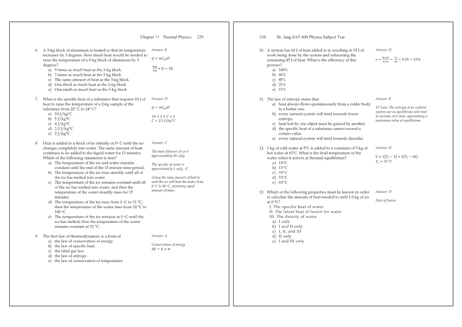 Dr.jang's SAT 800 Physics
