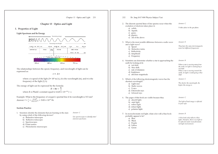Dr.jang's SAT 800 Physics