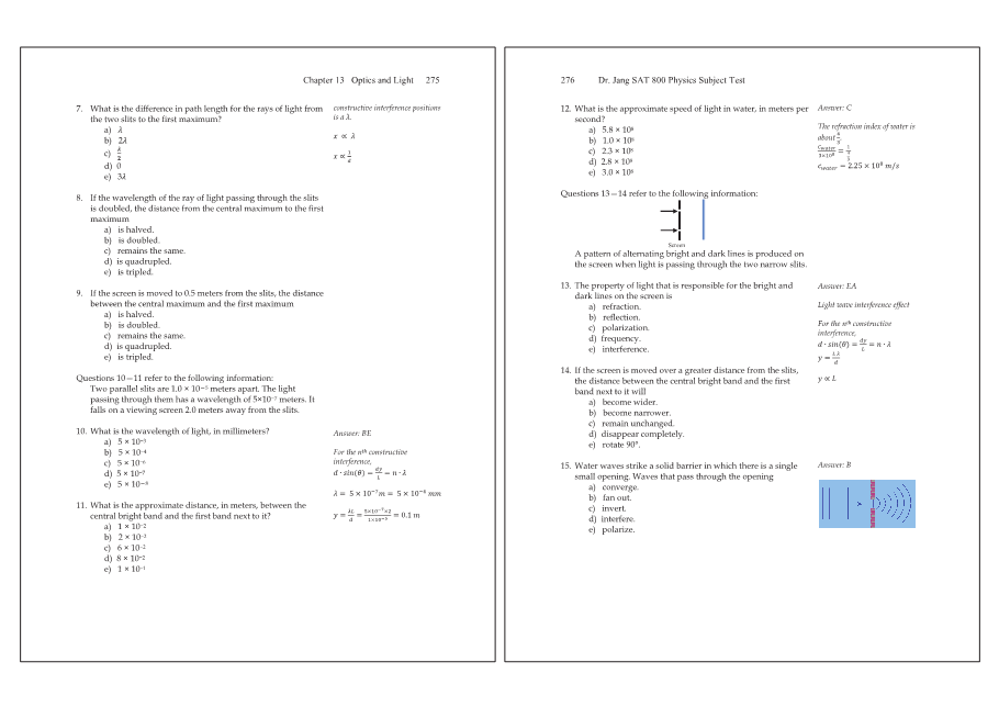 Dr.jang's SAT 800 Physics