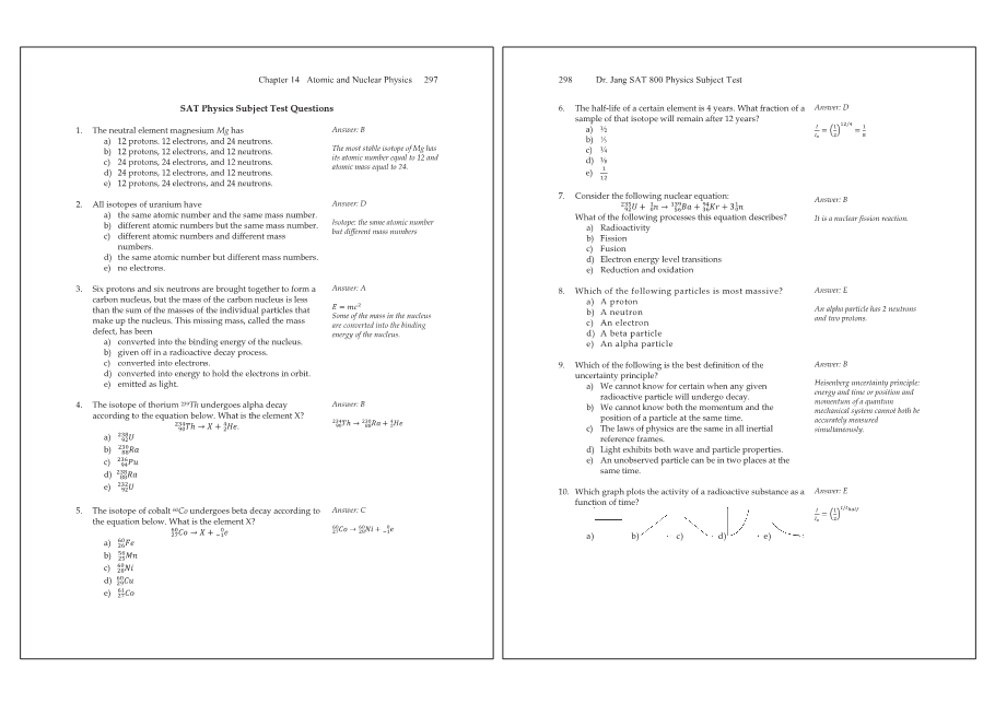 Dr.jang's SAT 800 Physics