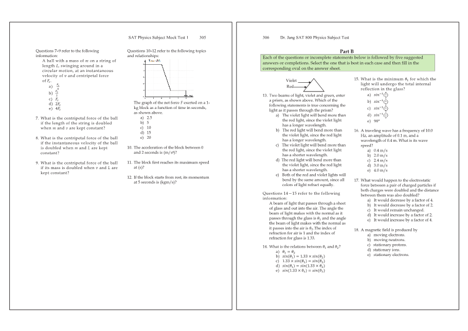 Dr.jang's SAT 800 Physics