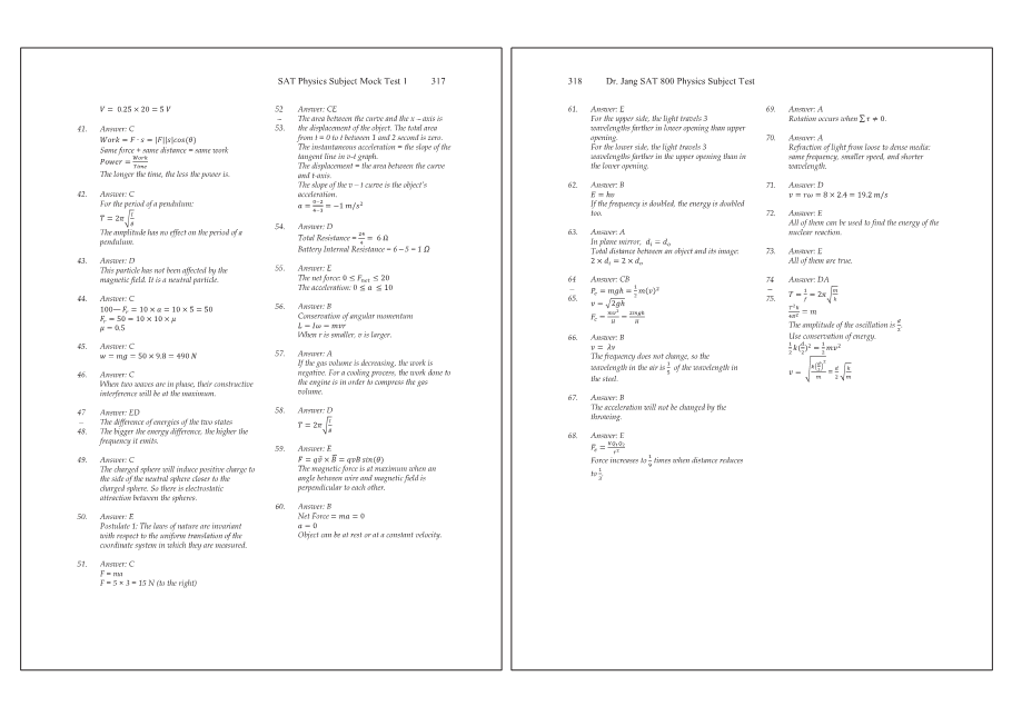 Dr.jang's SAT 800 Physics