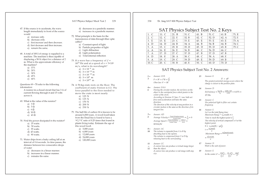 Dr.jang's SAT 800 Physics