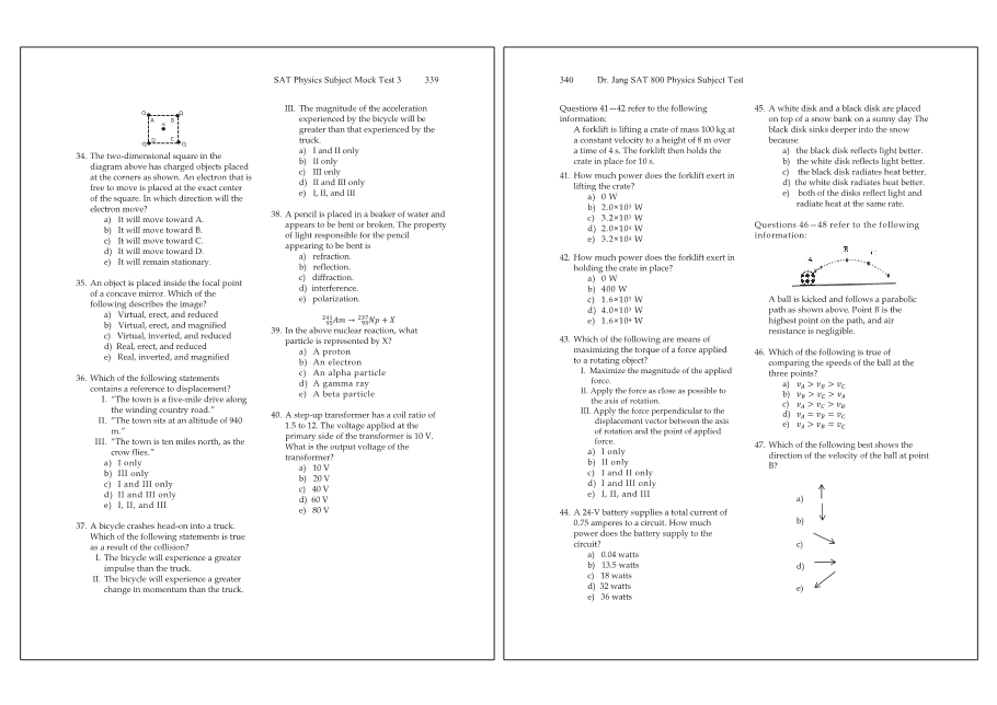 Dr.jang's SAT 800 Physics