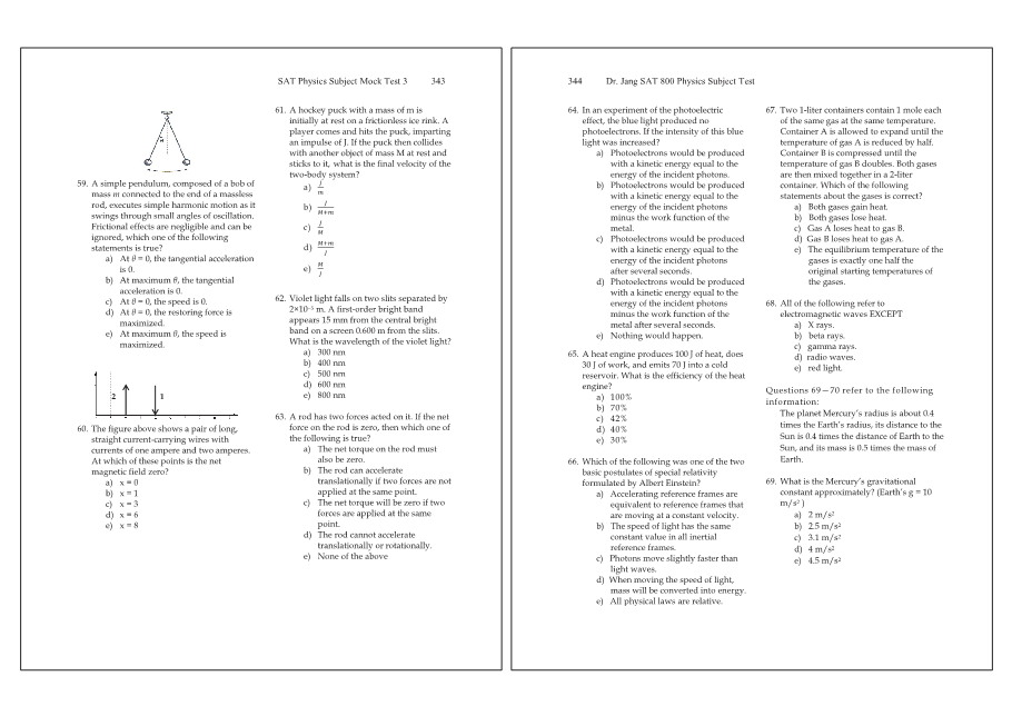 Dr.jang's SAT 800 Physics