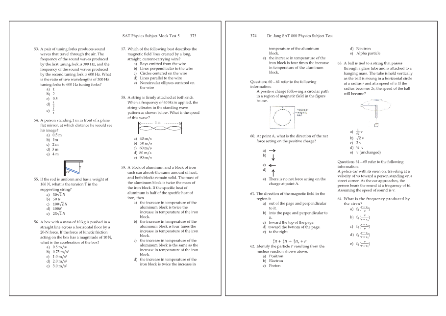 Dr.jang's SAT 800 Physics