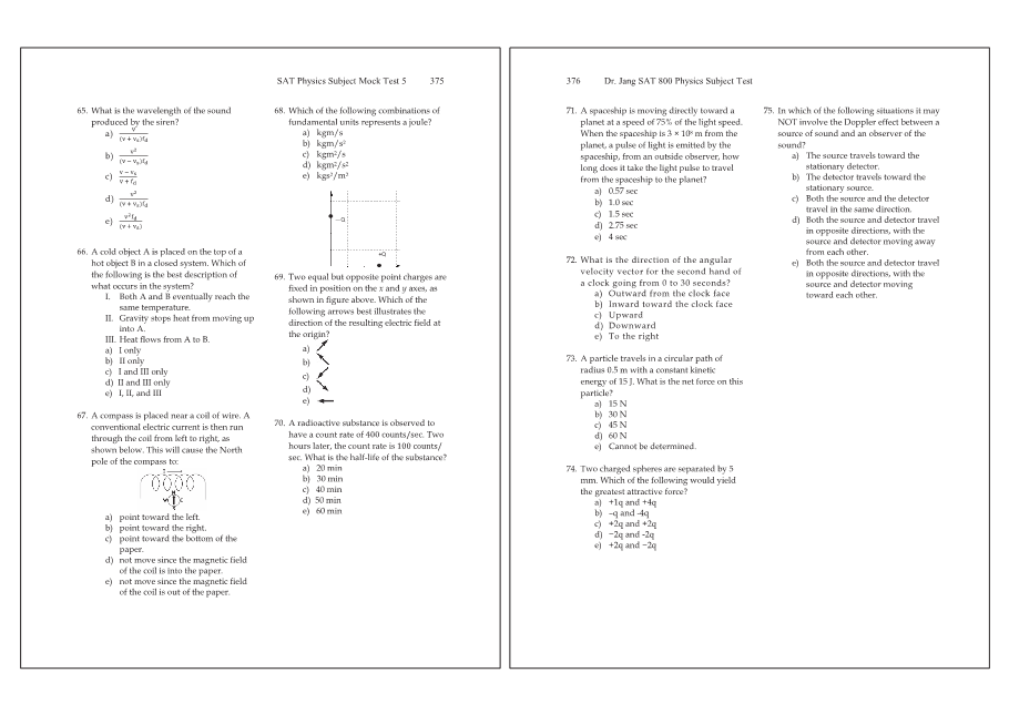 Dr.jang's SAT 800 Physics