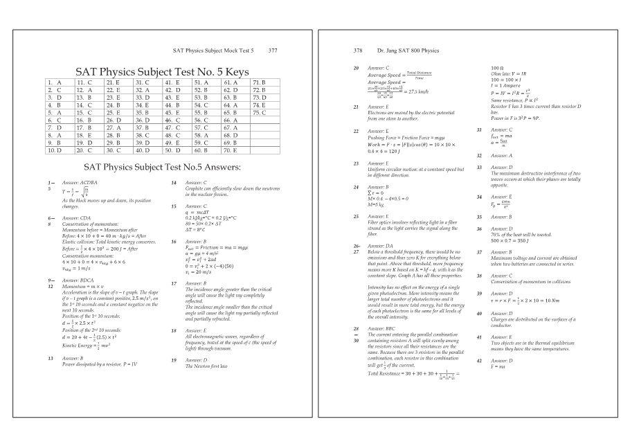 Dr.jang's SAT 800 Physics