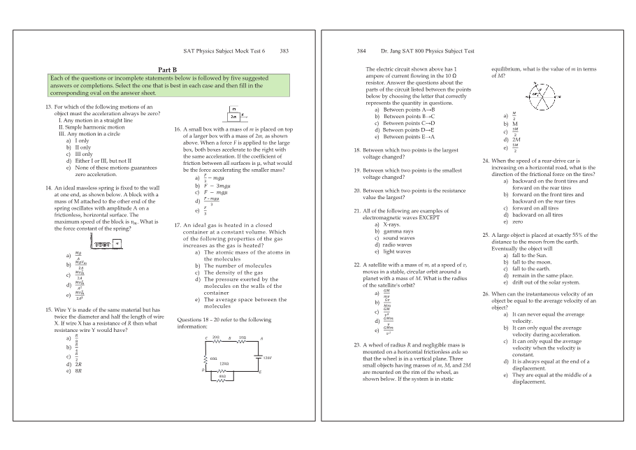 Dr.jang's SAT 800 Physics