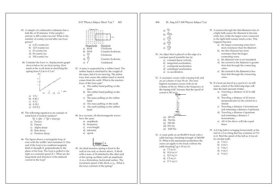 Dr.jang's SAT 800 Physics