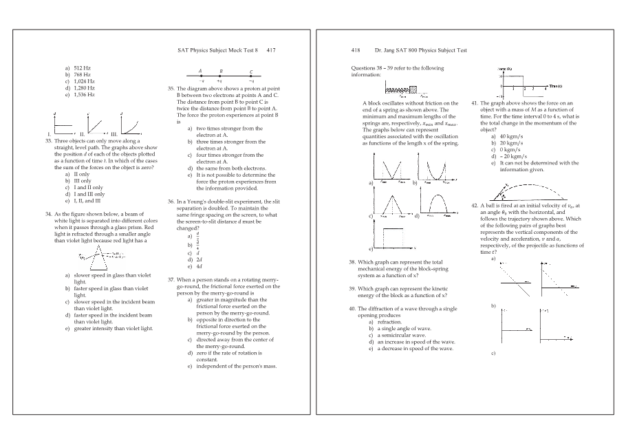 Dr.jang's SAT 800 Physics