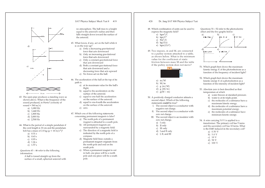 Dr.jang's SAT 800 Physics