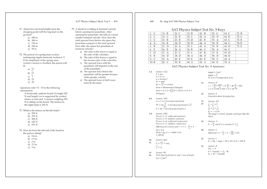 Dr.jang's SAT 800 Physics