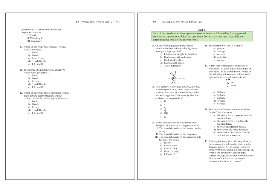 Dr.jang's SAT 800 Physics