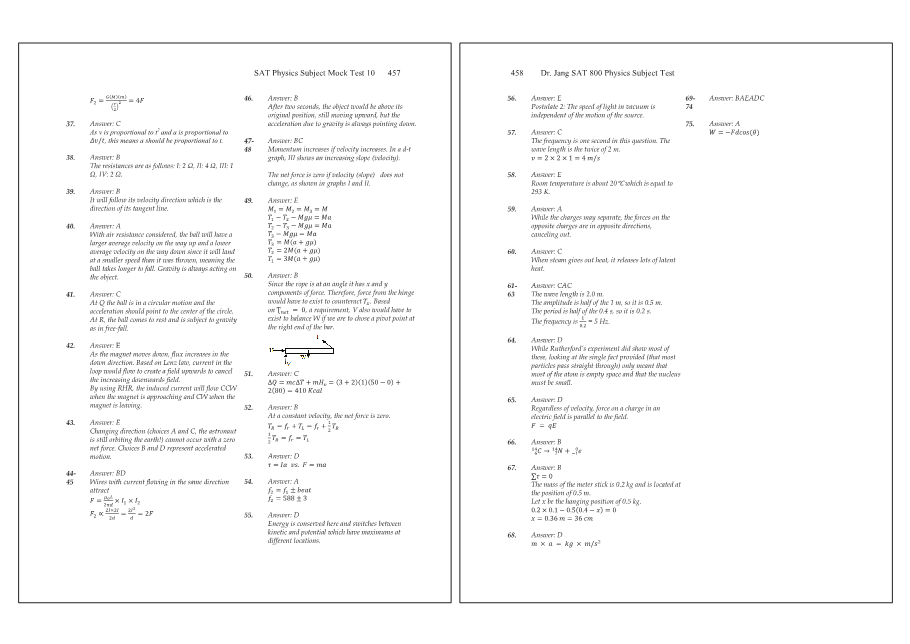 Dr.jang's SAT 800 Physics