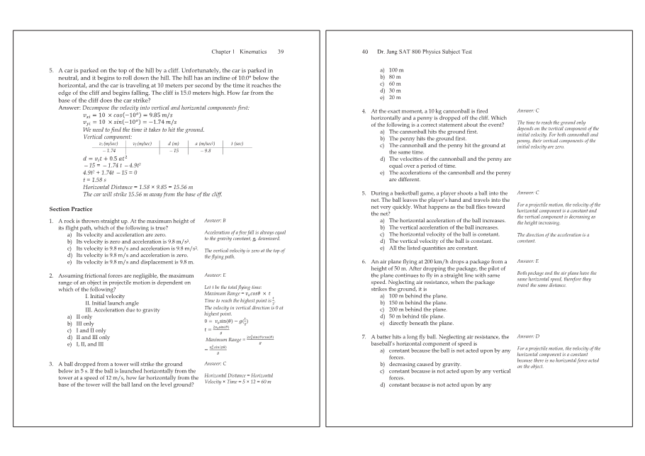 Dr.jang's SAT 800 Physics