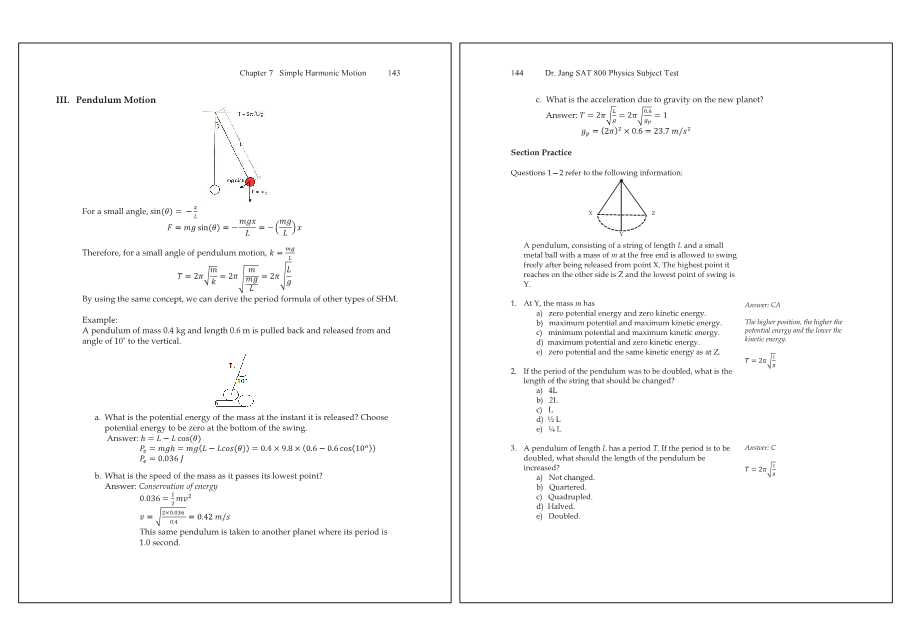 Dr.jang's SAT 800 Physics