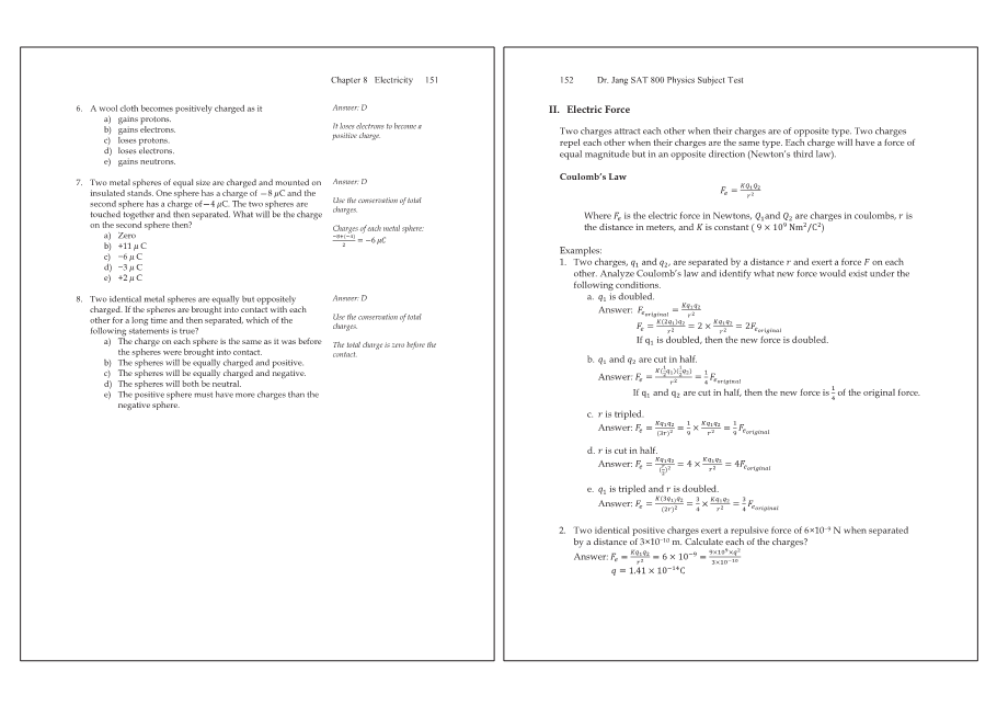 Dr.jang's SAT 800 Physics