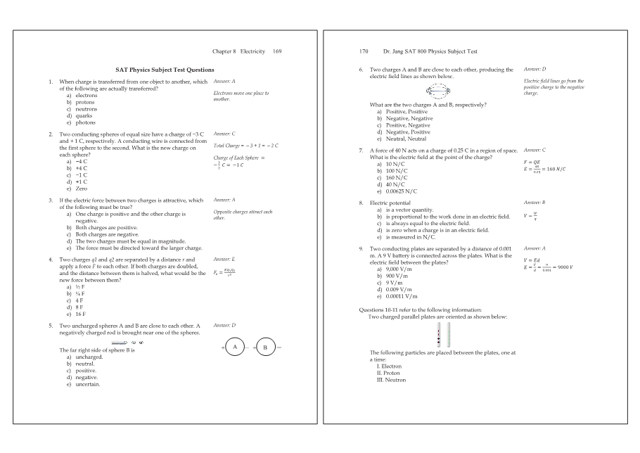 Dr.jang's SAT 800 Physics